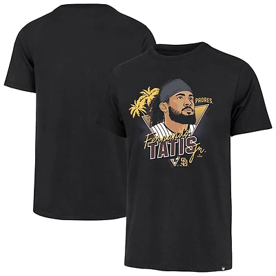 Men's '47 Fernando Tatis Jr. Black San Diego Padres Player Caricature Franklin T-Shirt