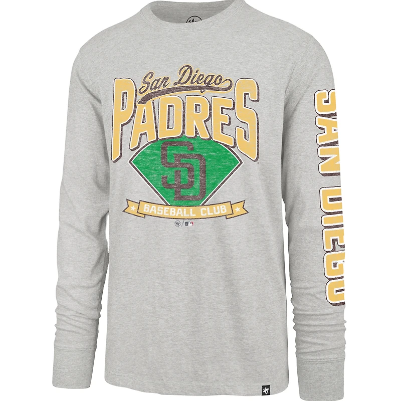 T-shirt à manches longues gris '47 San Diego Padres Fair Ball Franklin pour homme