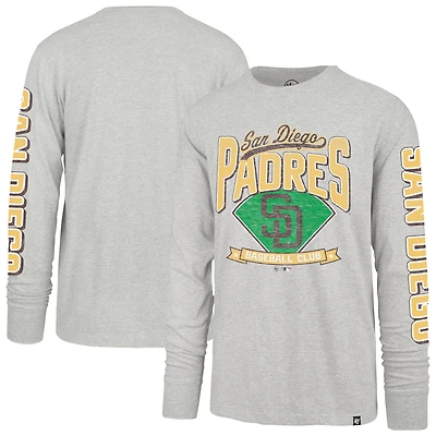 T-shirt à manches longues gris '47 San Diego Padres Fair Ball Franklin pour homme