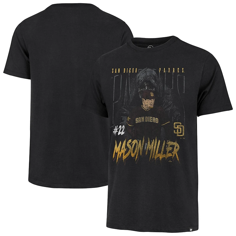 Men's '47 Mason Miller Black San Diego Padres The Reaper Player Graphic T-Shirt