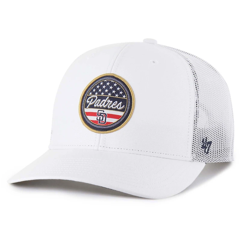 Casquette de camionneur ajustable blanche « 47 » pour homme, hommage aux Padres de San Diego