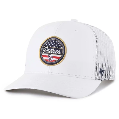 Casquette de camionneur ajustable blanche « 47 » pour homme, hommage aux Padres de San Diego