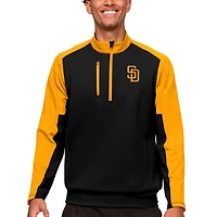 Men's Antigua Black San Diego Padres Team Quarter-Zip Pullover Top