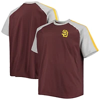 Men's Brown/Heathered Gray San Diego Padres Big & Tall Circular Raglan T-Shirt