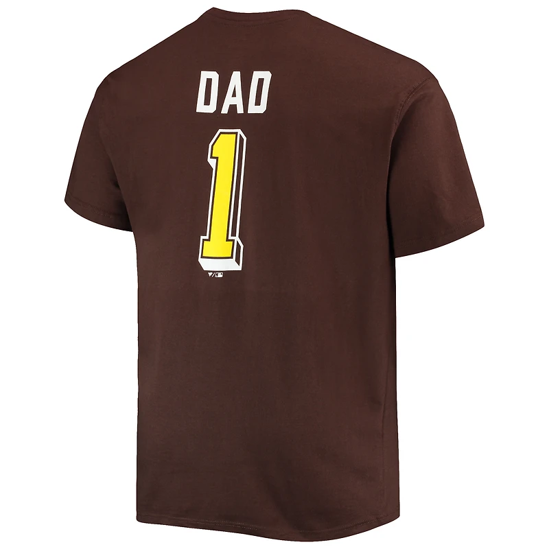 T-shirt pour homme marron San Diego Padres Big & Tall Father's Day #1 Dad