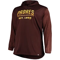 Sweat à capuche marron pour hommes des San Diego Padres Big & Tall Wordmark Club