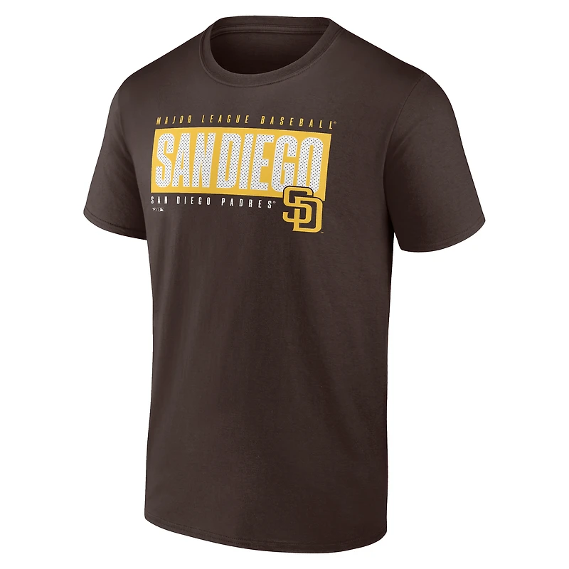 Men's  Brown San Diego Padres Blocked Out T-Shirt