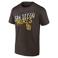 T-shirt marron pour homme San Diego Padres Hustle personnalisé avec nom et numéro