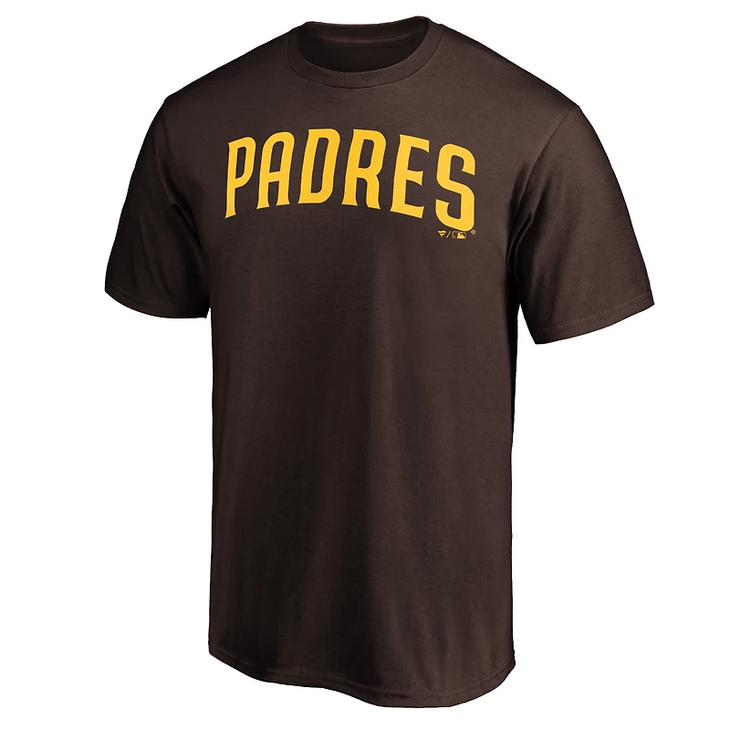 Men's  Brown San Diego Padres Official Wordmark T-Shirt