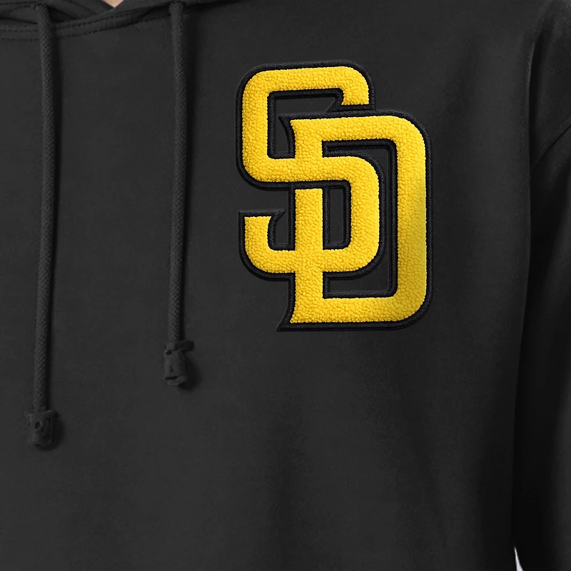Men's Champion Black San Diego Padres Reverse Weave Chenille Hoodie