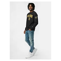 Sweat-shirt Champion noir pour homme, modèle San Diego Padres, en chenille à tissage inversé.