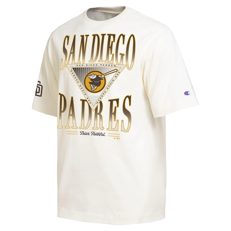 Men's Champion Cream San Diego Padres Traditions Two Locations T-Shirt
