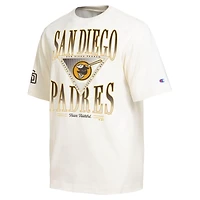 Men's Champion Cream San Diego Padres Traditions Two Locations T-Shirt