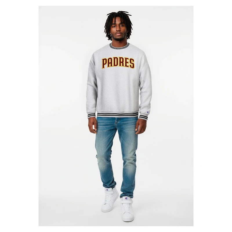 Men's Champion Heather Gray San Diego Padres Reverse Weave Sweatshirt