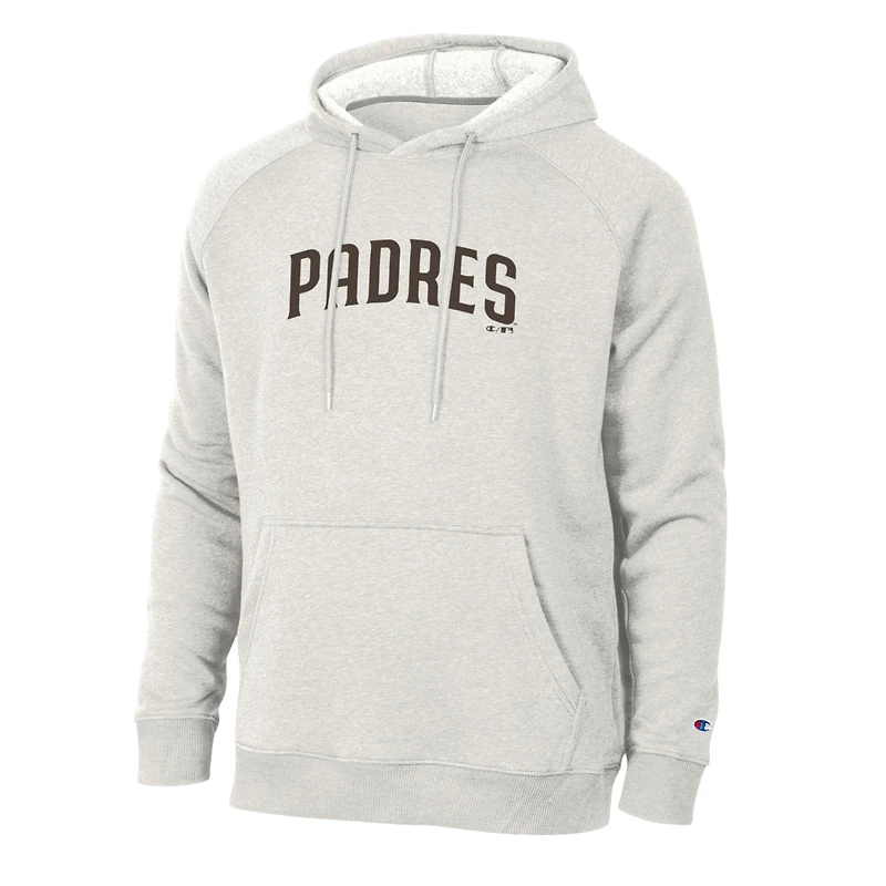 Sweat à capuche raglan Champion pour homme, gris chiné ultra clair, San Diego Padres Triumph Tri-Blend.