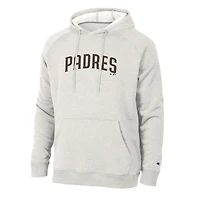 Sweat à capuche raglan Champion pour homme, gris chiné ultra clair, San Diego Padres Triumph Tri-Blend.