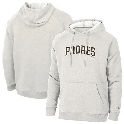 Men's Champion Heathered Core Ultra Light Grey San Diego Padres Triumph Tri-Blend Raglan Hoodie