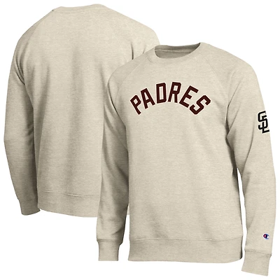 Sweat-shirt raglan en feutre doux Champion Oatmeal pour homme, modèle All-Star des Padres de San Diego