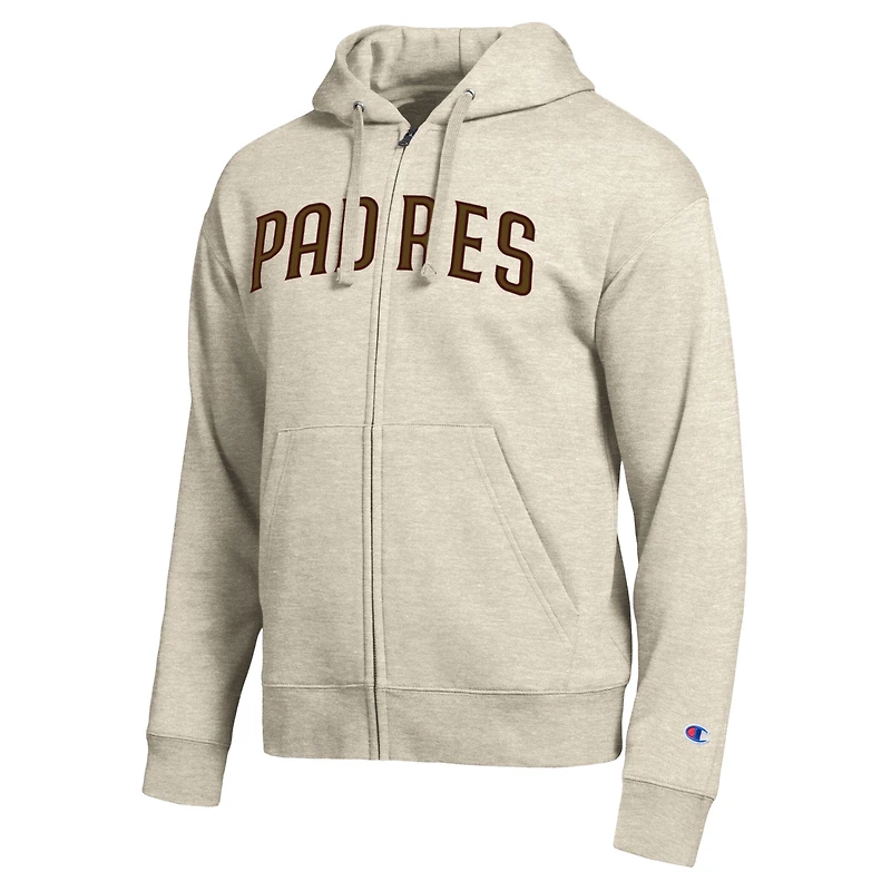 Men's Champion San Diego Padres Sand All-Star Wordmark Full-Zip Hoodie