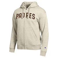 Men's Champion San Diego Padres Sand All-Star Wordmark Full-Zip Hoodie