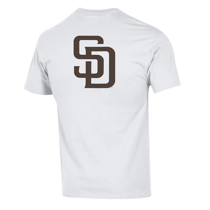 T-shirt blanc Champion pour homme, maillot 3 coups des Padres de San Diego