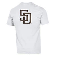 T-shirt blanc Champion pour homme, maillot 3 coups des Padres de San Diego