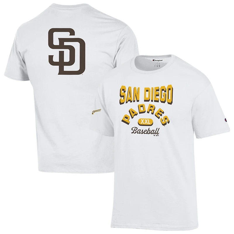 Men's Champion White San Diego Padres 3-Hit Jersey T-Shirt