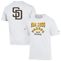 Men's Champion White San Diego Padres 3-Hit Jersey T-Shirt