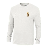 Men's Champion White San Diego Padres Cooperstown Winning Tradition Tri-Blend Long Sleeve T-Shirt