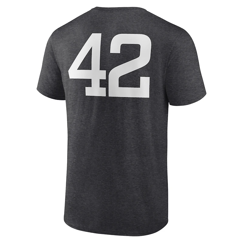 T-shirt gris anthracite pour homme avec nom et numéro Jackie Robinson Day des Padres de San Diego