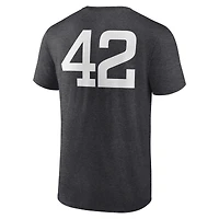 T-shirt gris anthracite pour homme avec nom et numéro Jackie Robinson Day des Padres de San Diego
