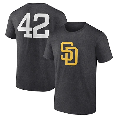 Men's Charcoal San Diego Padres Jackie Robinson Day Name & Number T-Shirt
