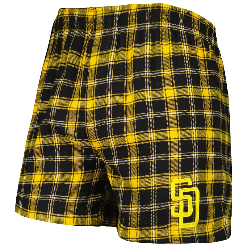 Boxer en flanelle San Diego Padres Ledger Concepts Sport pour homme Noir/Or