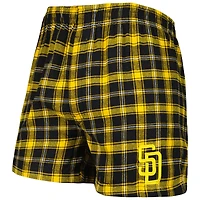 Boxer en flanelle San Diego Padres Ledger Concepts Sport pour homme Noir/Or