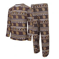 Ensemble haut et pantalon à manches longues en tricot Concepts Sport marron San Diego Padres pour hommes