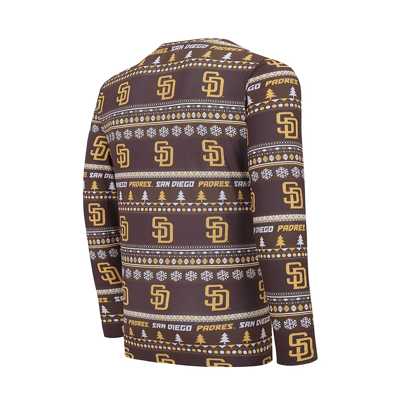 Ensemble haut et pantalon à manches longues en tricot Concepts Sport marron San Diego Padres pour hommes