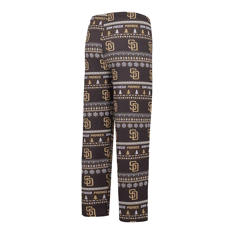 Men's Concepts Sport Brown San Diego Padres Knit Ugly Sweater Long Sleeve Top & Pants Set