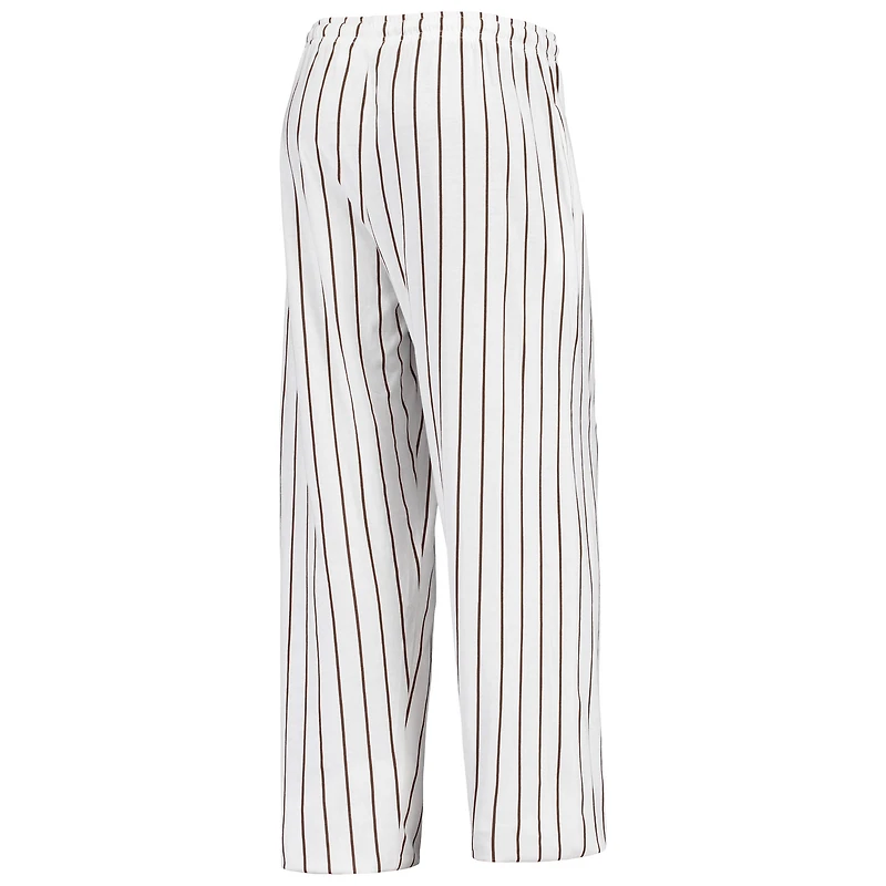 Concepts Sport - Pantalon blanc à fines rayures San Diego Padres Vigor pour homme