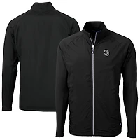 Veste hybride recyclée entièrement zippée Cutter & Buck noire des Padres de San Diego Adapt Eco pour homme