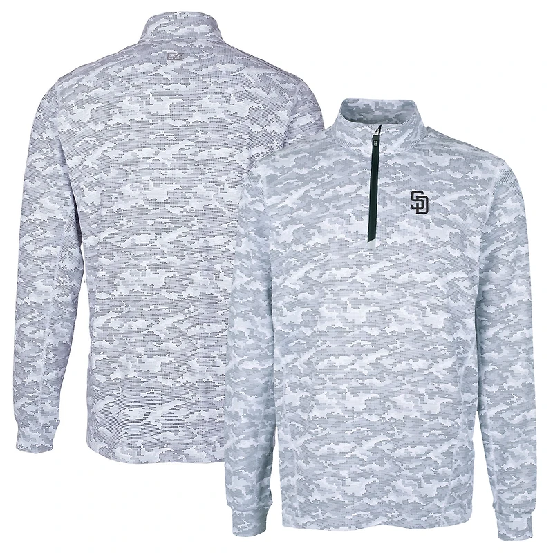 Pull-over extensible à imprimé camouflage Traverse pour homme, couleur anthracite, des Padres de San Diego, grande taille, avec fermeture éclair quart tour