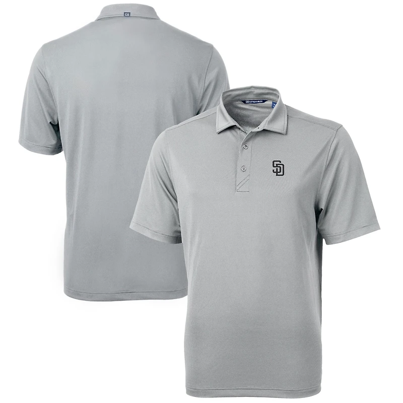Men's Cutter & Buck Pewter San Diego Padres Big Tall Virtue Eco Pique Recycled Polo