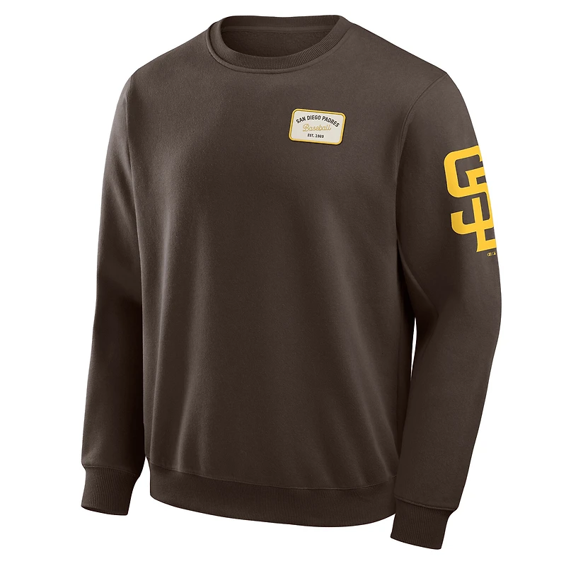 Sweat-shirt à col rond délavé marron de la collection Darius Rucker pour homme par Fanatics, San Diego Padres