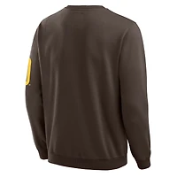 Men's Darius Rucker Collection by Fanatics Brown San Diego Padres Washed Crew Neck Pullover Sweatshirt