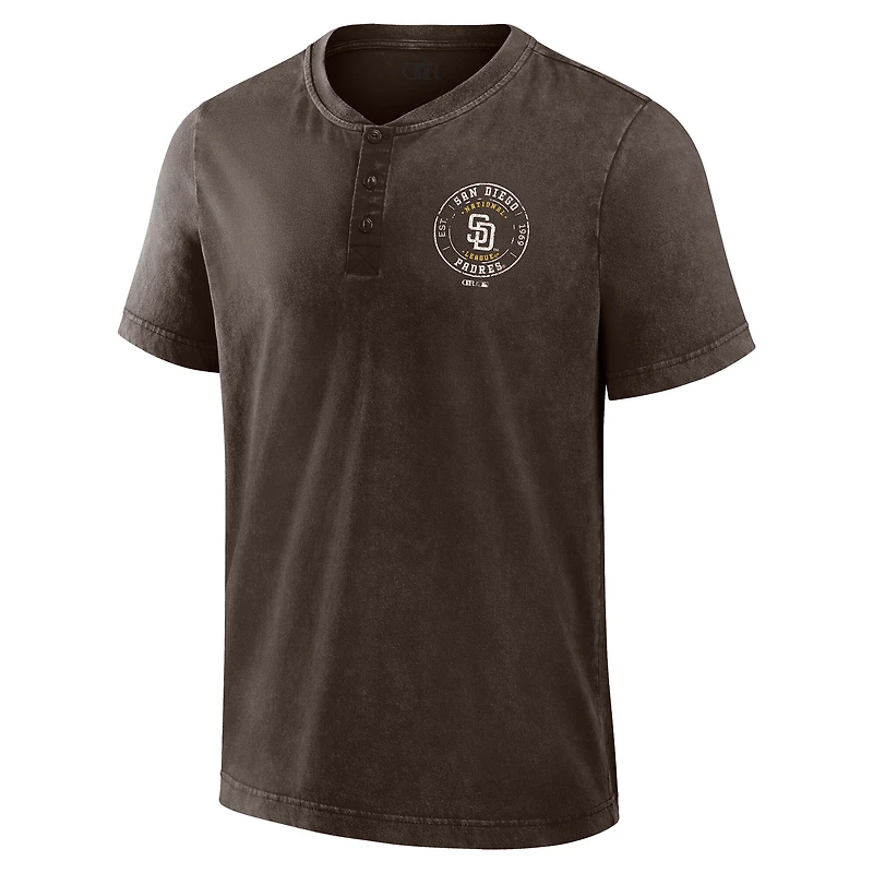 Men's Darius Rucker Collection by Fanatics  Brown San Diego Padres Washed Henley Shirt