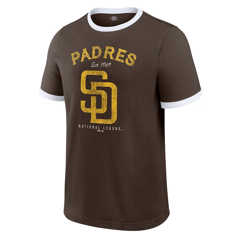 Collection Darius Rucker pour homme par Fanatics - T-shirt marron San Diego Padres à col rond délavé