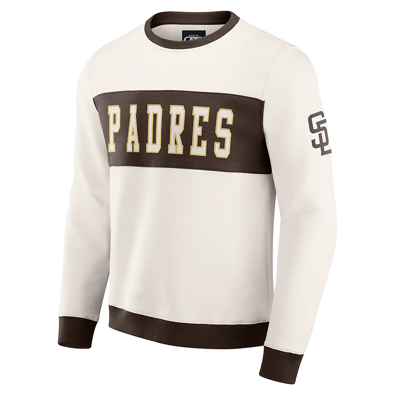 Men's Darius Rucker Collection by Fanatics Cream San Diego Padres Colorblock Crewneck Sweatshirt