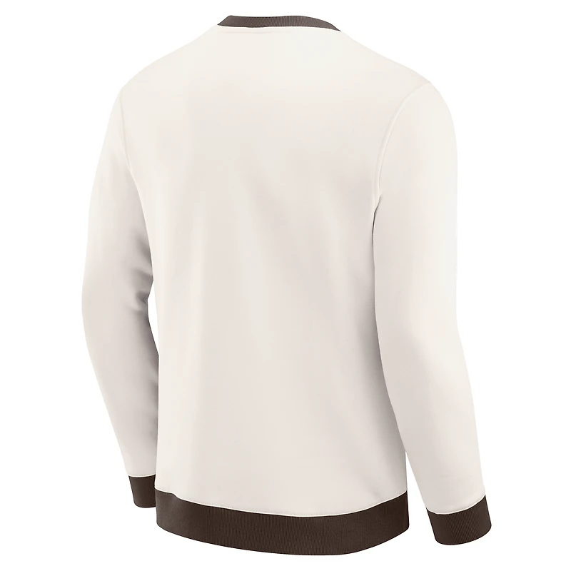 Sweat-shirt ras du cou colorblock crème pour homme de la collection Darius Rucker par Fanatics, édition San Diego Padres