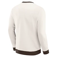 Sweat-shirt ras du cou colorblock crème pour homme de la collection Darius Rucker par Fanatics, édition San Diego Padres