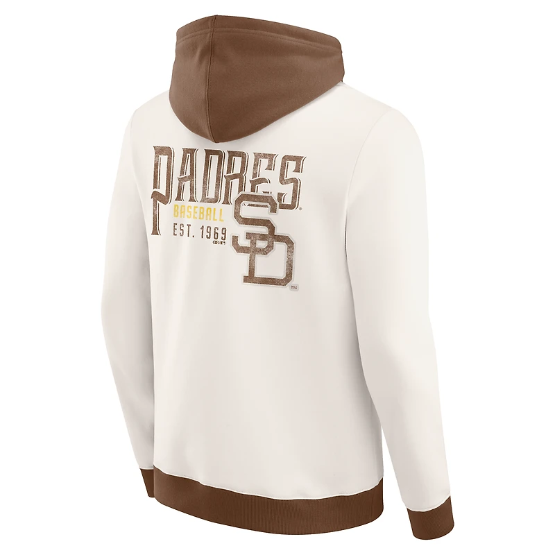 Sweat à capuche zippé en polaire crème pour homme de la collection Darius Rucker Fanatics