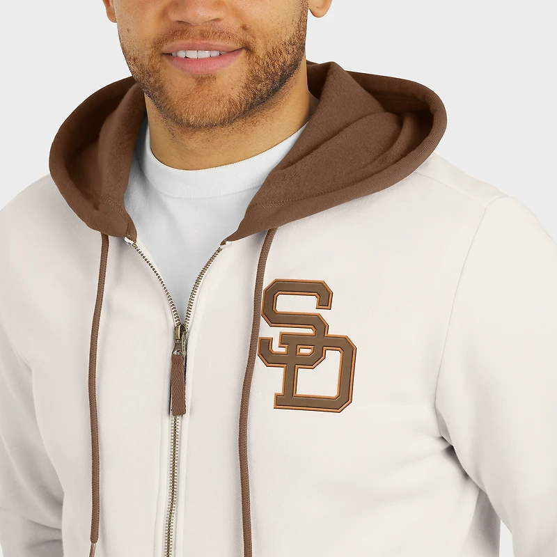 Sweat à capuche zippé en polaire crème pour homme de la collection Darius Rucker Fanatics